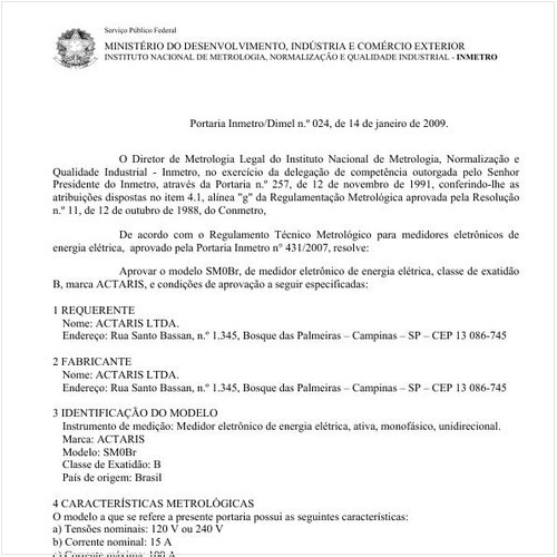 Portaria DIMEL/INMETRO 24:2009 - Situação: Revisto