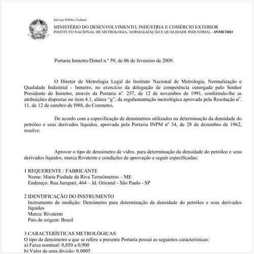 Portaria DIMEL/INMETRO 59:2009 - Situação: Revisto