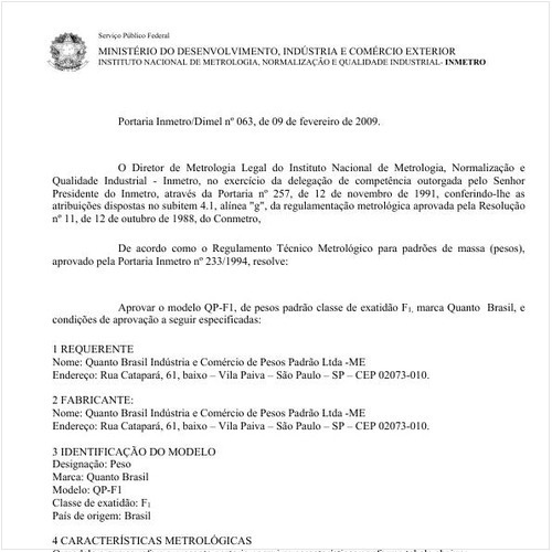 Portaria DIMEL/INMETRO 63:2009 - Situação: Revisto
