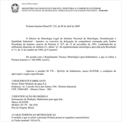 Portaria DIMEL/INMETRO 125:2009 - Situação: Revisto