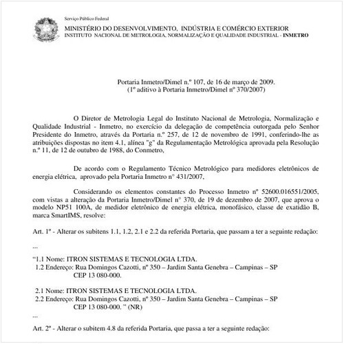 Portaria INMETRO/DIMEL 107:2009 - Situação: Revisto