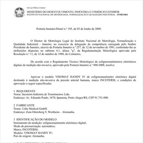 Portaria INMETRO/DIMEL 195:2009 - Situação: Revisto