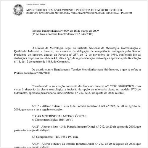 Portaria INMETRO/DIMEL 99:2009 - Situação: Em vigor