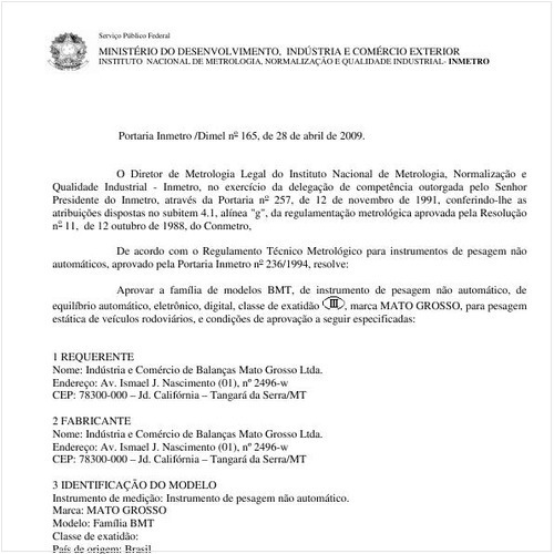 Portaria INMETRO/DIMEL 165:2009 - Situação: Revisto
