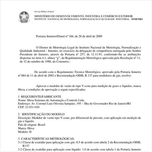Portaria INMETRO/DIMEL 166:2009 - Situação: Revogado