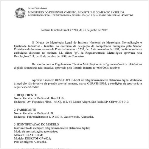 Portaria INMETRO/DIMEL 218:2009 - Situação: Revisto