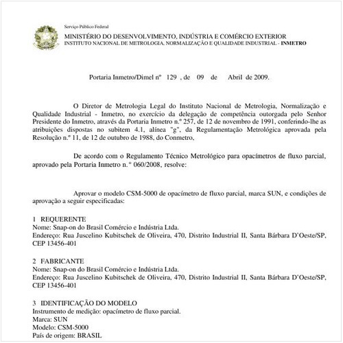 Portaria DIMEL/INMETRO 129:2009 - Situação: Revisto