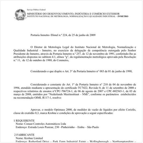 Portaria INMETRO/DIMEL 224:2009 - Situação: Prazo de validade expirado