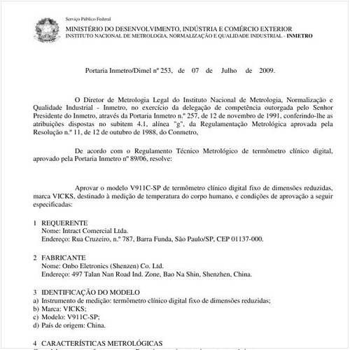 Portaria INMETRO/DIMEL 253:2009 - Situação: Em vigor