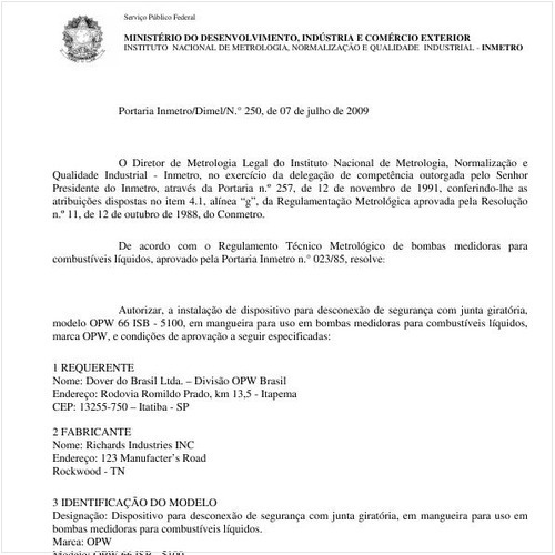 Portaria INMETRO/DIMEL 250:2009 - Situação: Revogado