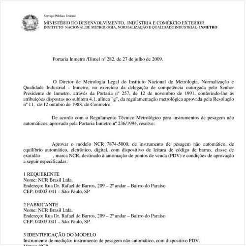 Portaria INMETRO/DIMEL 282:2009 - Situação: Revisto