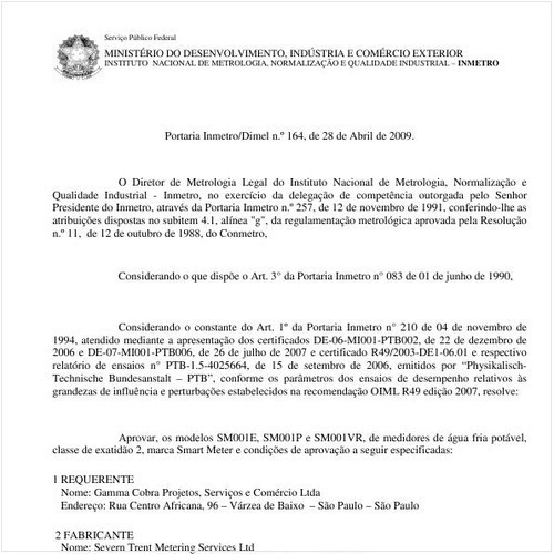 Portaria INMETRO/DIMEL 164:2009 - Situação: Prazo de validade expirado