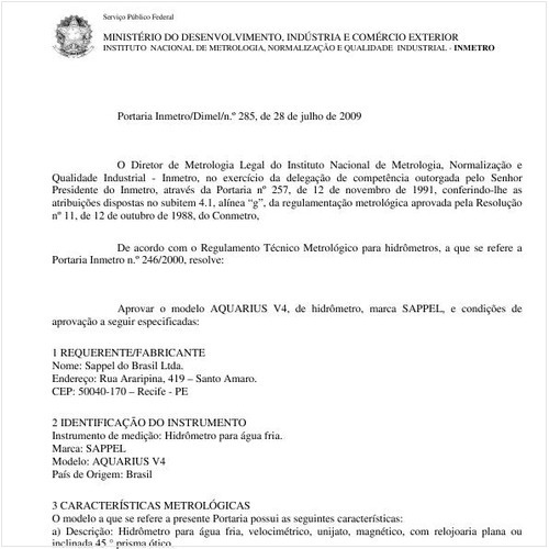 Portaria INMETRO/DIMEL 285:2009 - Situação: Revisto