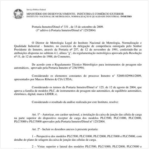 Portaria INMETRO/DIMEL 331:2009 - Situação: Em vigor