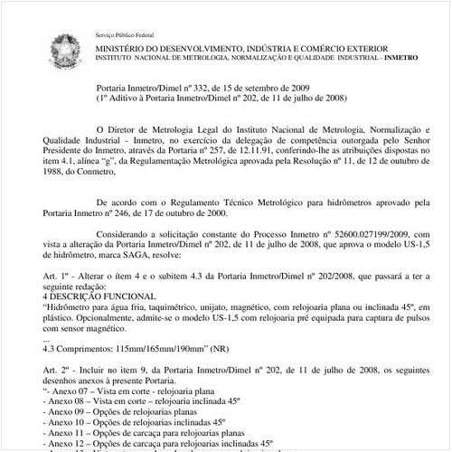 Portaria INMETRO/DIMEL 332:2009 - Situação: Revisto