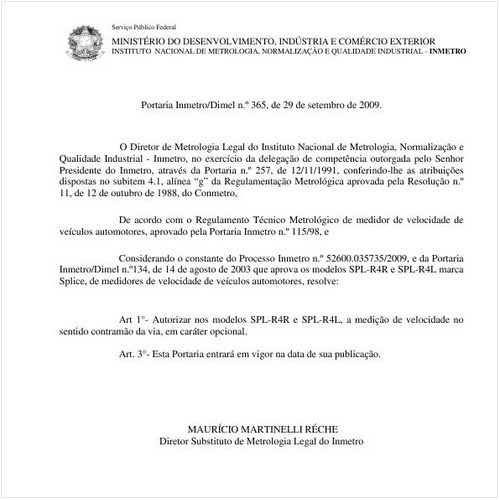 Portaria INMETRO/DIMEL 365:2009 - Situação: Em vigor