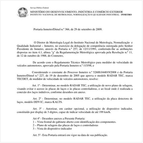 Portaria INMETRO/DIMEL 366:2009 - Situação: Em vigor