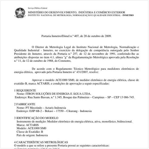 Portaria INMETRO/DIMEL 407:2009 - Situação: Revisto