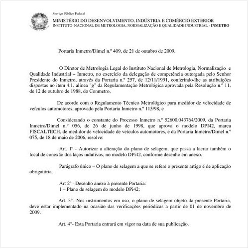 Portaria INMETRO/DIMEL 409:2009 - Situação: Em vigor
