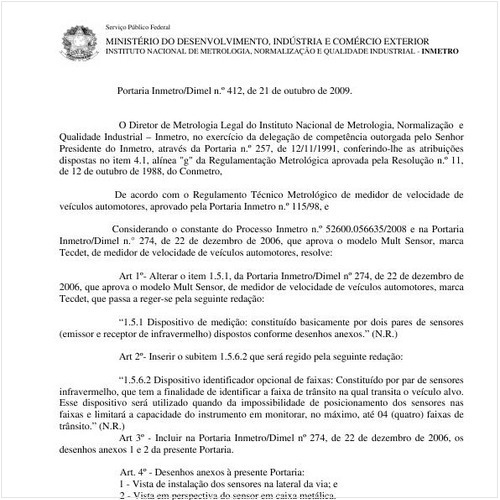 Portaria INMETRO/DIMEL 412:2009 - Situação: Em vigor