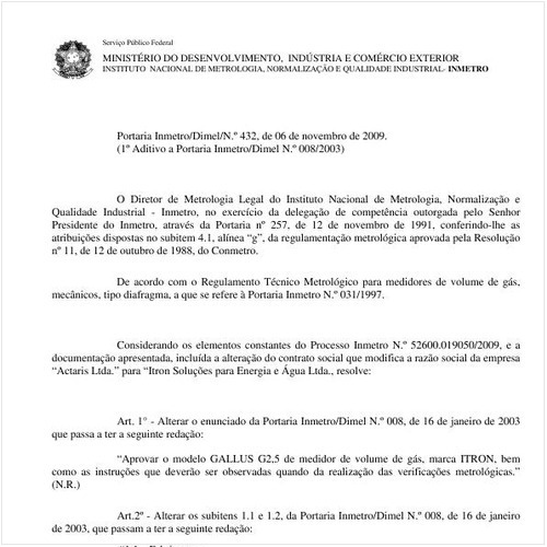 Portaria INMETRO/DIMEL 432:2009 - Situação: Em vigor