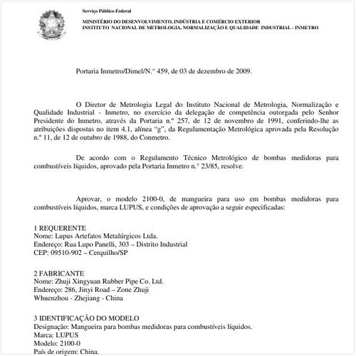 Portaria INMETRO/DIMEL 459:2009 - Situação: Revisto