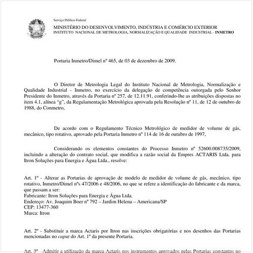 Portaria INMETRO/DIMEL 465:2009 - Situação: Revisto