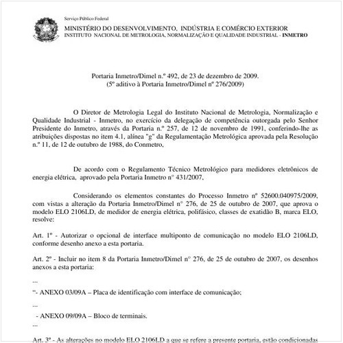 Portaria INMETRO/DIMEL 492:2009 - Situação: Revisto