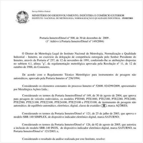 Portaria INMETRO/DIMEL 500:2009 - Situação: Em vigor