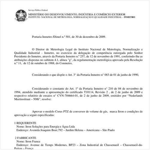 Portaria INMETRO/DIMEL 501:2009 - Situação: Prazo de validade expirado