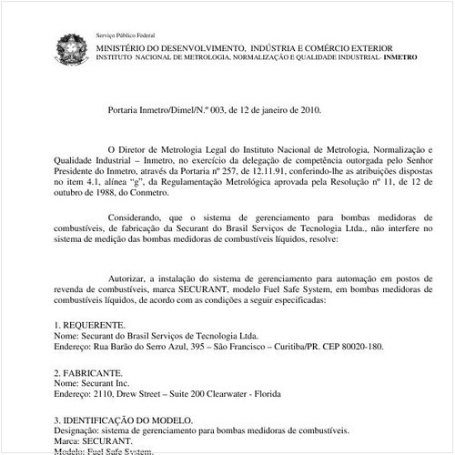 Portaria INMETRO/DIMEL 3:2010 - Situação: Revogado