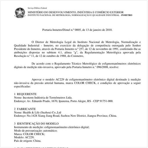 Portaria INMETRO/DIMEL 5:2010 - Situação: Revisto