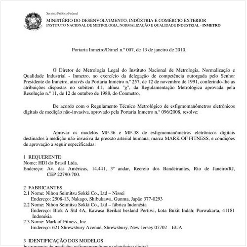 Portaria INMETRO/DIMEL 7:2010 - Situação: Em vigor
