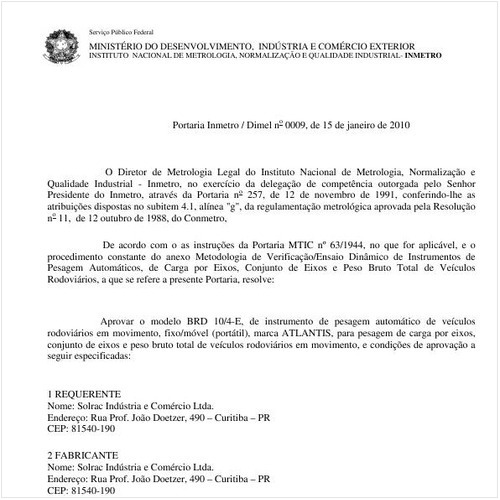Portaria INMETRO/DIMEL 9:2010 - Situação: Prazo de validade expirado