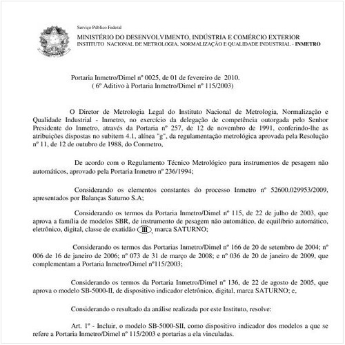 Portaria INMETRO/DIMEL 25:2010 - Situação: Revisto