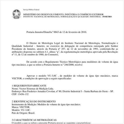 Portaria INMETRO/DIMEL 43:2010 - Situação: Revisto