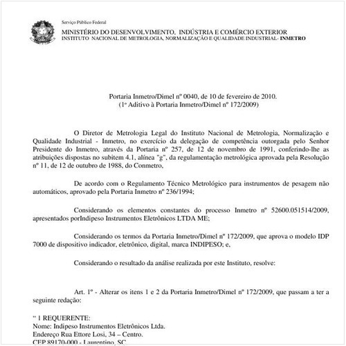 Portaria INMETRO/DIMEL 40:2010 - Situação: Revisto