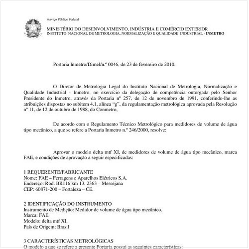 Portaria INMETRO/DIMEL 46:2010 - Situação: Revisto