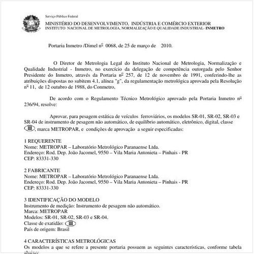 Portaria INMETRO/DIMEL 68:2010 - Situação: Prazo de validade expirado