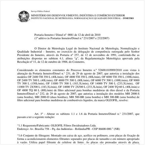 Portaria INMETRO/DIMEL 81:2010 - Situação: Revogado