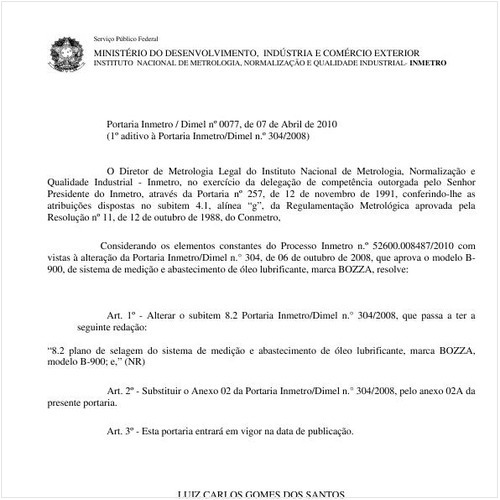 Portaria INMETRO/DIMEL 77:2010 - Situação: Revogado