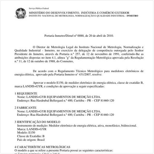 Portaria INMETRO/DIMEL 88:2010 - Situação: Em vigor