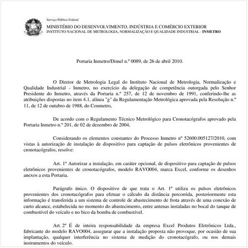 Portaria INMETRO/DIMEL 89:2010 - Situação: Em vigor