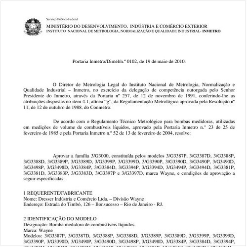 Portaria INMETRO/DIMEL 102:2010 - Situação: Revisto
