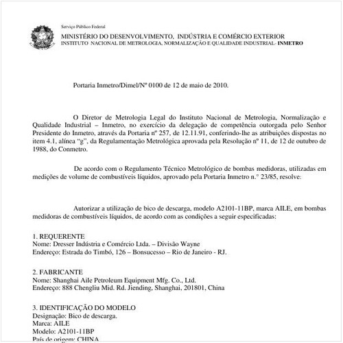 Portaria INMETRO/DIMEL 100:2010 - Situação: Revisto