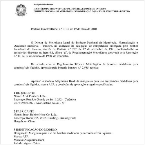 Portaria INMETRO/DIMEL 103:2010 - Situação: Em vigor