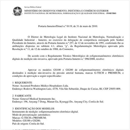Portaria INMETRO/DIMEL 119:2010 - Situação: Revisto