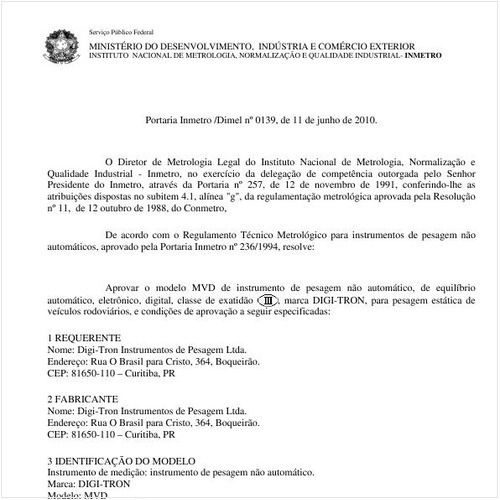 Portaria INMETRO/DIMEL 139:2010 - Situação: Revisto