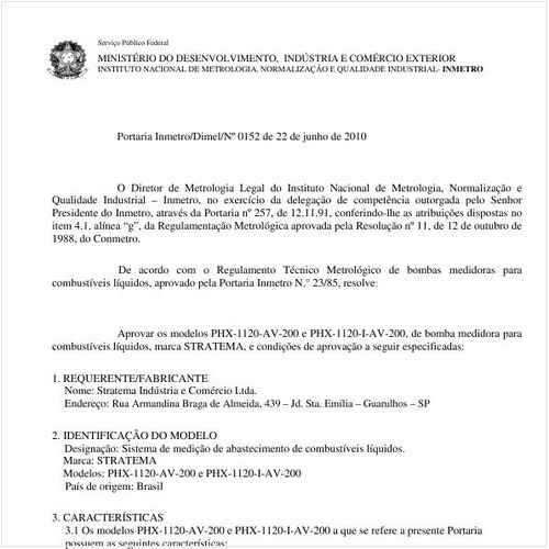 Portaria INMETRO/DIMEL 152:2010 - Situação: Revisto
