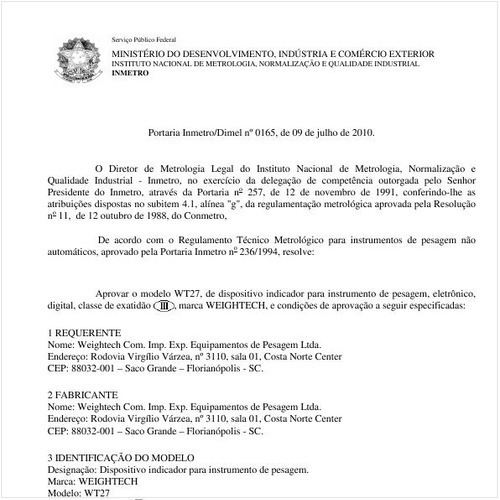 Portaria INMETRO/DIMEL 165:2010 - Situação: Revisto
